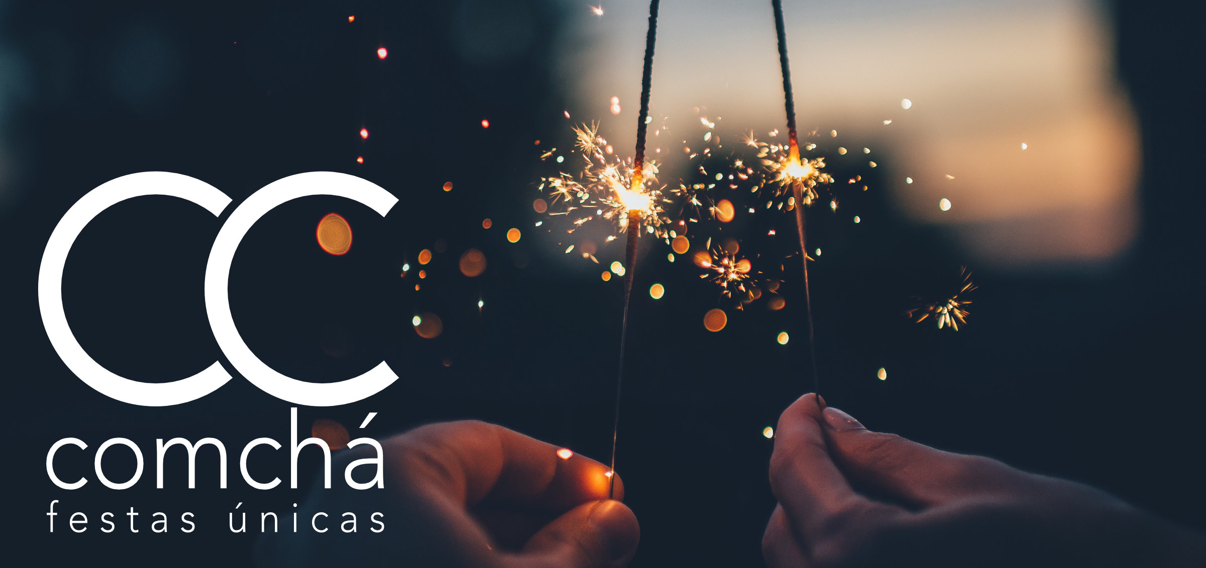 Comchá - Marca em fundo fotográfico