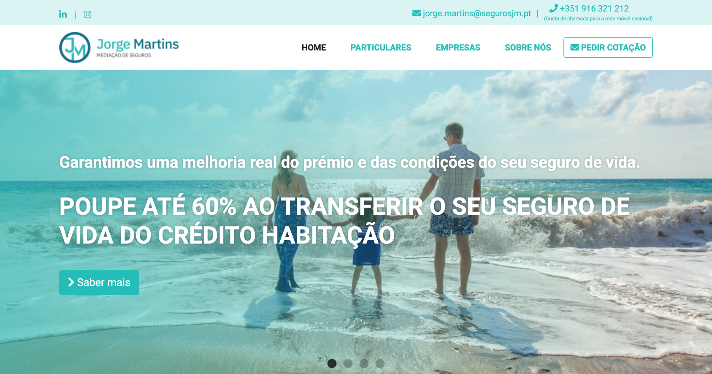 JM Seguros - Header do website
